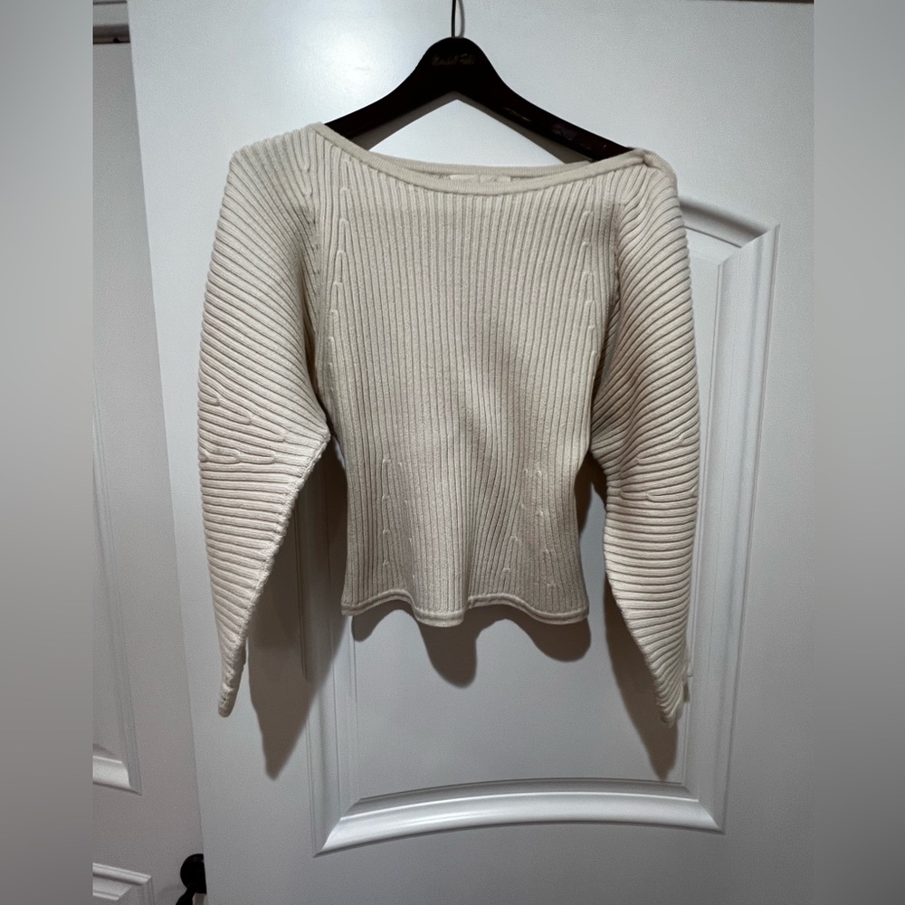 Mara Hoffman Cream Ribbed Sweater